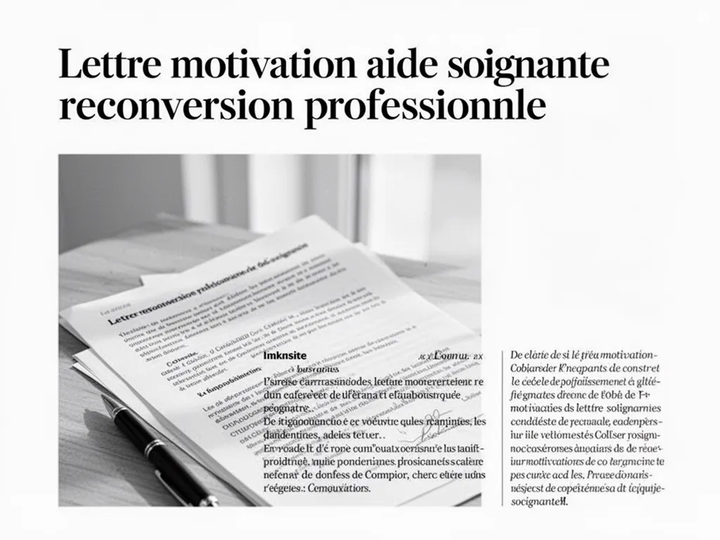 Lettre motivation aide-soignante : modèle reconversion