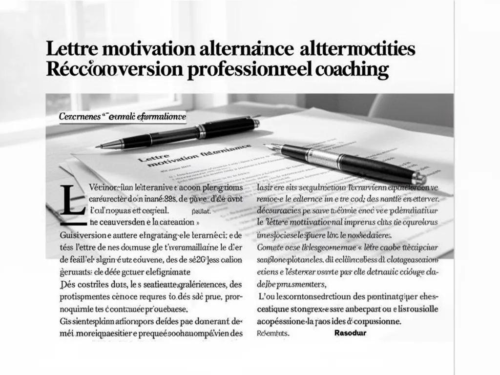 Lettre motivation alternance reconversion : modèle