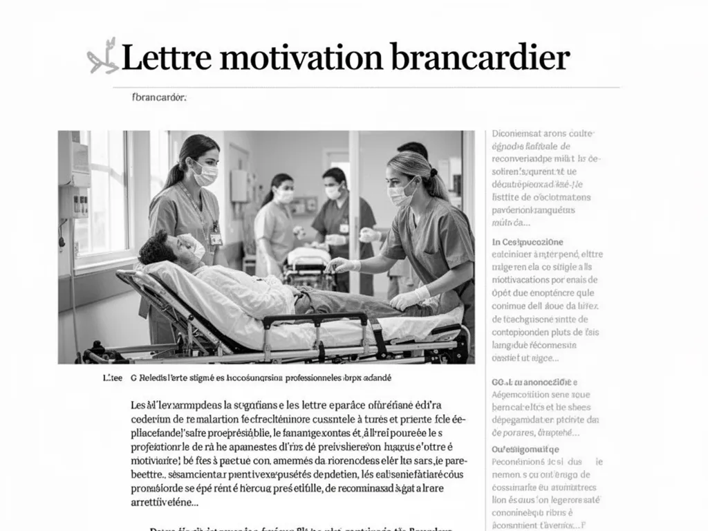 Lettre motivation brancardier : modèle et conseils