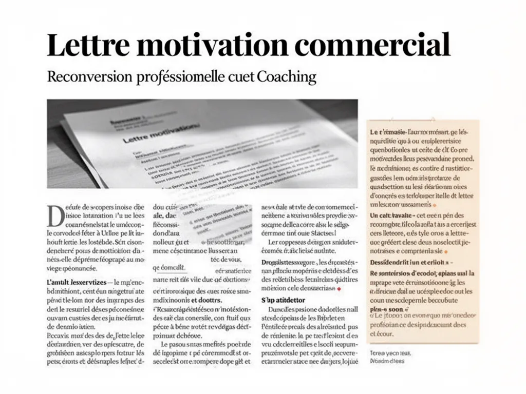 Lettre motivation commercial : modèle reconversion
