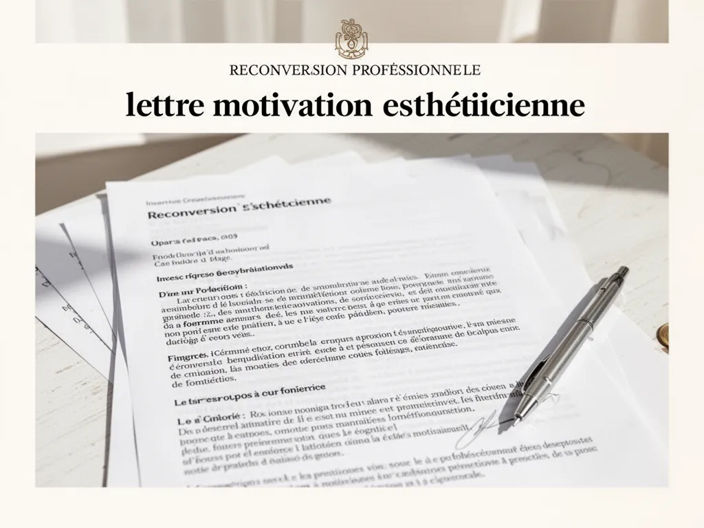 Lettre motivation esthéticienne : modèle reconversion