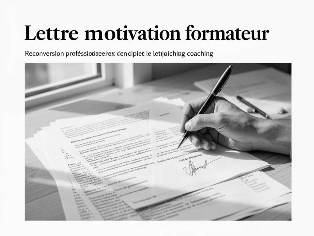 Reconversion formateur : lettre de motivation type
