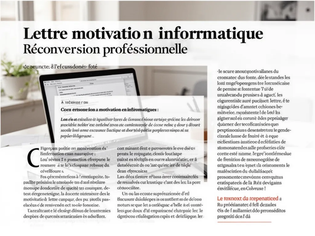 Lettre motivation informatique : modèle reconversion