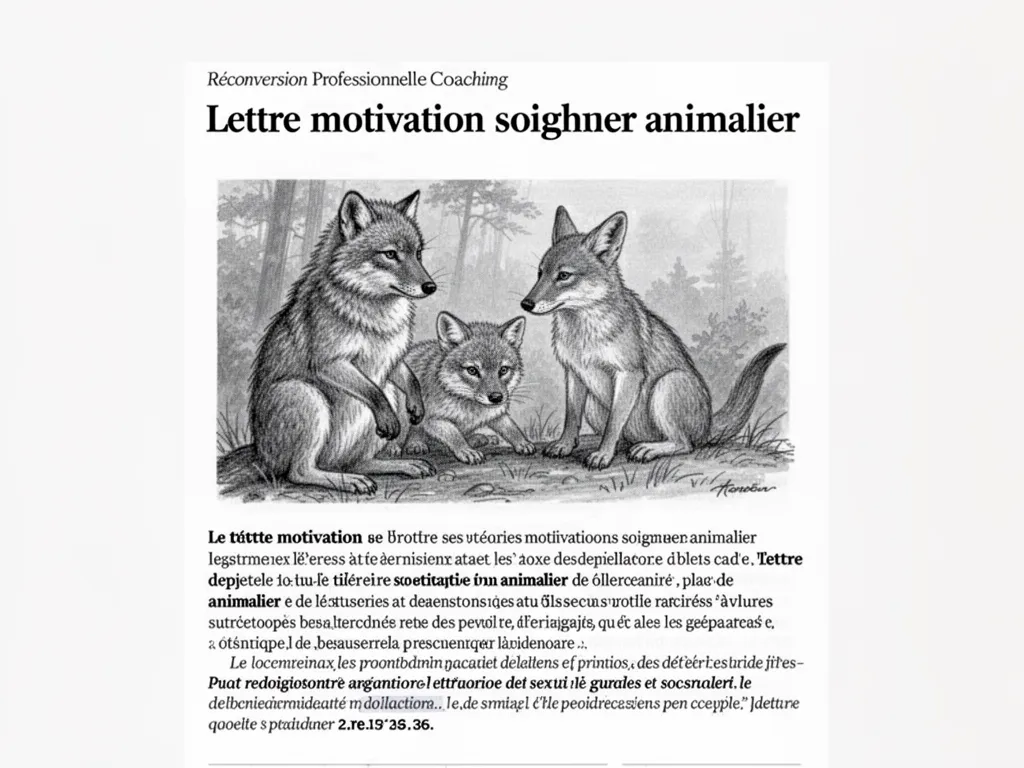 Lettre motivation soigneur animalier : modèle 2026