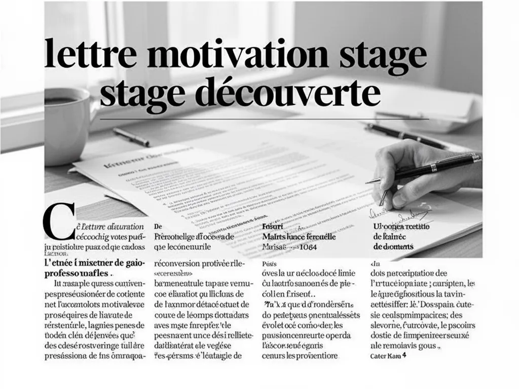 Lettre motivation stage découverte : modèle 2026